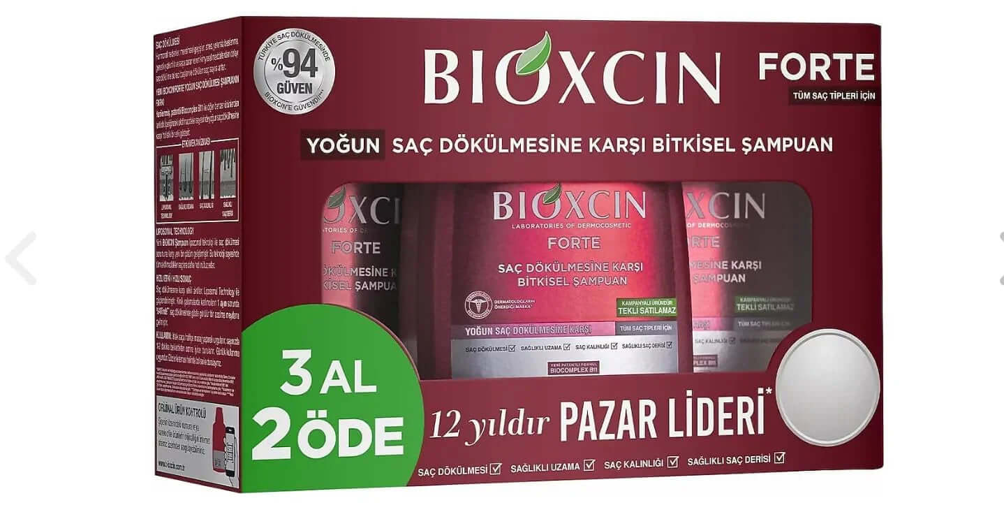 Promo - BIOXCIN FORTE - 3 Pieces Anti-Hair Loss Shampoo of 300ml each. Secondary image
