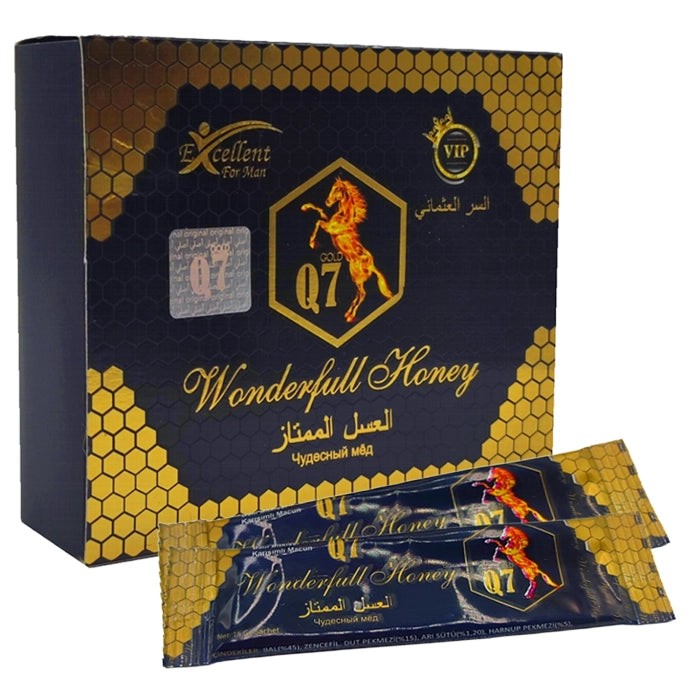 Q7 Wonderful Honey – епимедиум мед в сашета 12×15g